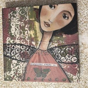 Kelly Rae Roberts Collection      Artistic Portrait Canvas with Butterfly Design
